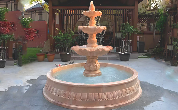 大理石層層噴泉——水韻天成，演繹自然與藝術(shù)的交響曲