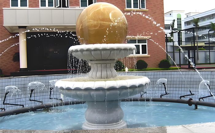 會(huì)轉(zhuǎn)動(dòng)的石雕風(fēng)水球噴泉--夏日清涼新寵！